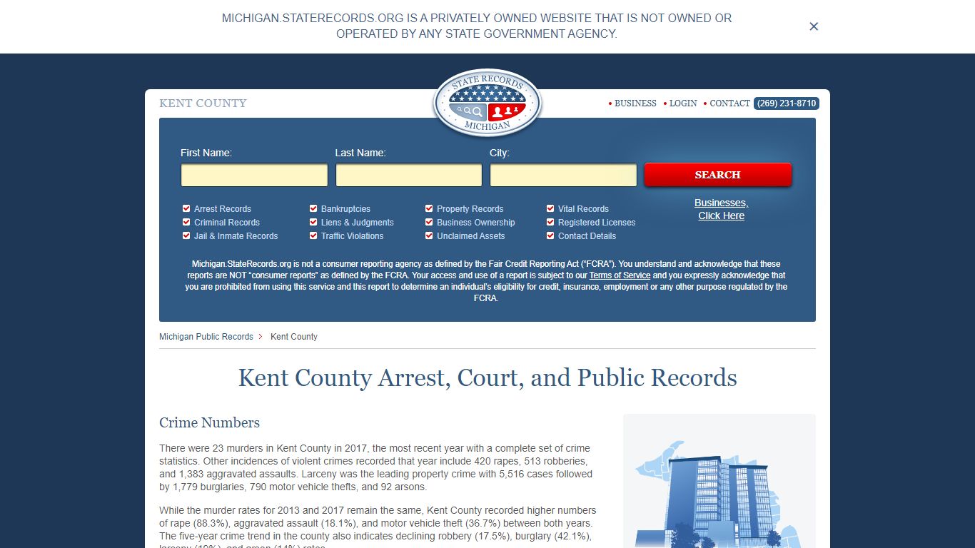 Kent County Arrest, Court, and Public Records