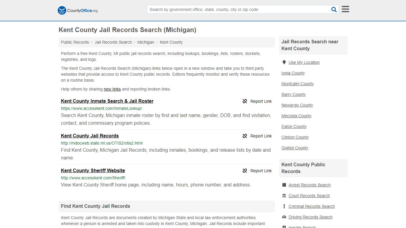 Jail Records Search - Kent County, MI (Jail Rosters & Records)