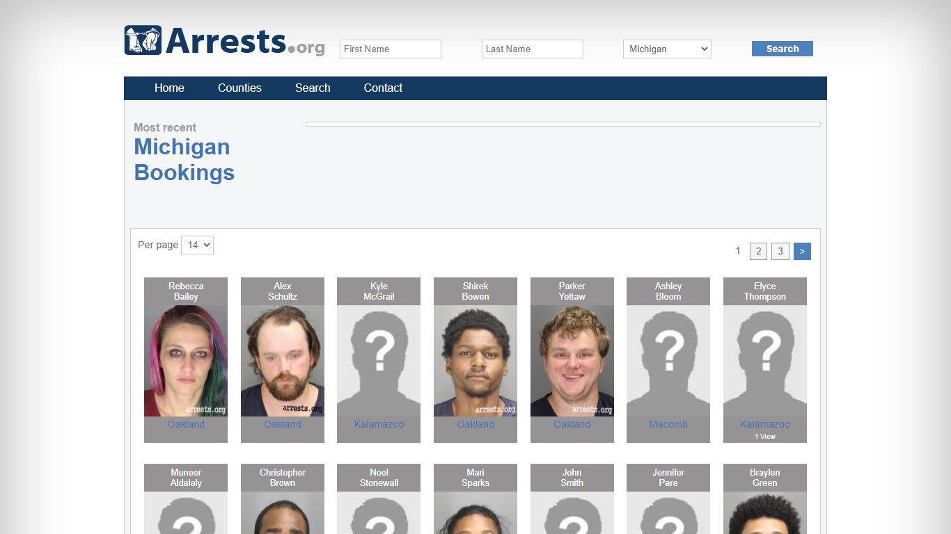 Michigan Arrests and Inmate Search